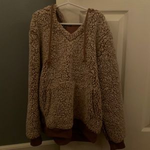Fuzzy brown hoodie